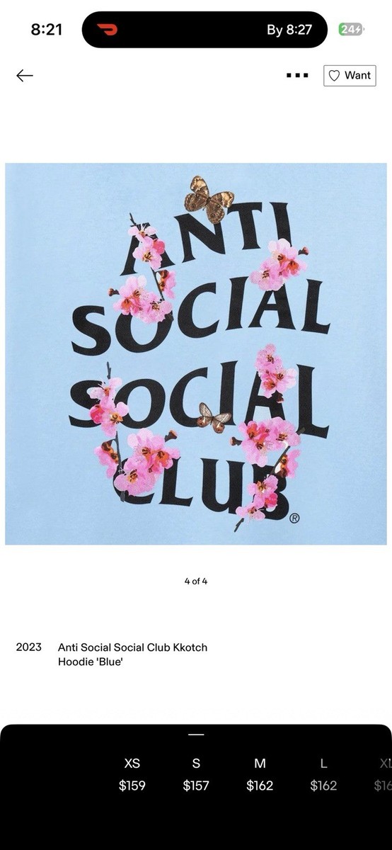 Anti Social Social Club Hoodie Mind Games Light Blue - Size Small (Used Once)  View 3