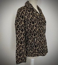 Chico s Leopard Print Moto-zip Blazer Size 0 4-6