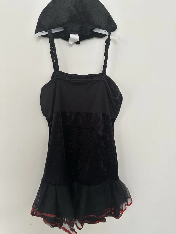 SPIRIT HALLOWEEN VAMPIRESS CHILD HALLOWEEN COSTUME DRESS & COLLAR LARGE 12 / 14 - Image 4 of 4