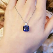 26 CT Natural Certified Blue Sapphire Loose Gemstone 925 Solid Silver Pendant