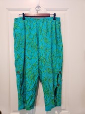 Paradiso Vintage Crop Palm Frond Pull On Pants Women's Sixe 0X