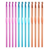 12Stk Aluminium HäKelnadeln 4.5Mm 5Mm 5.5Mm Stricknadeln Lila Blau Orange