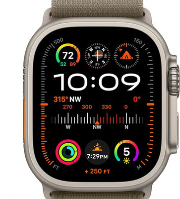 Apple Watch Ultra 2 [GPS+Cellular 49mm] with Trail Loop - Blue/Black, S/M (GPS)