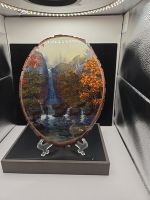 Mt. Falls Brandson MO On An Oval Pieve Of Wood Foil Look Breathtaking