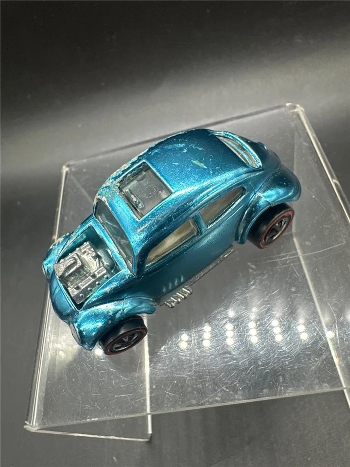 Volkswagen VW Beetle 1967 Hot Wheels Redline personalizado azul claro interior blanco de EE. UU. Foto 4 de 4