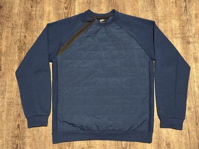 Nike Sportswear Tech Pack Quilted Crew Sweatshirt Blue BV3697 407 Mens Medium