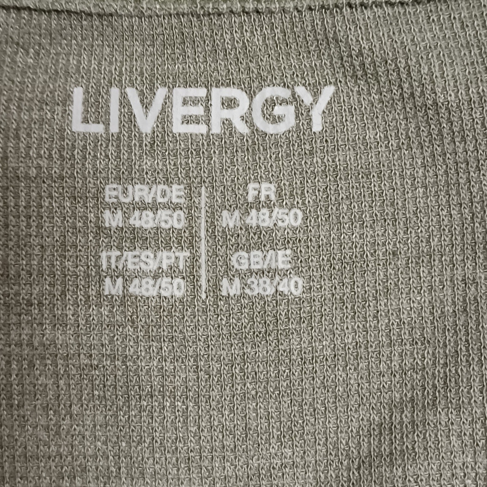 Livergy Henley Shirt Mens M Olive Green Waffle Knit Long Sleeve Thermal Cotton image 2