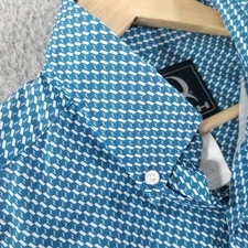 Cinch Shirt Mens Small Blue Performance Tech Western Stretch Arena Flex Wicking