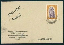 NEPAL 1972 COVER ARCHIVES FOR HIMALAYYAN RESEARCHES KATHMANDU gq10