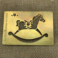 Vintage Judith Barker Brass stencil miniature rocking horse 1986