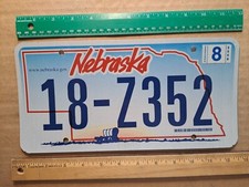 License Plate, Nebraska, Sunset, Covered Wagon, 18 (Dawson County) Z 352