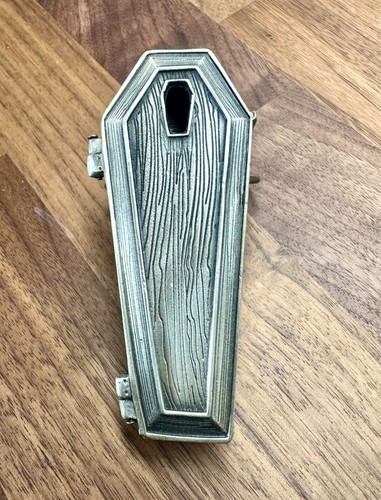 Vintage Coffin Great American Products Pewter Belt Buckle Skulls 1997