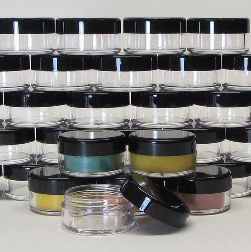 Plastic Cosmetic Jars Empty Beauty Lip Containers Black Lid 10 Gram Ml (500)5068 - Picture 6 of 8
