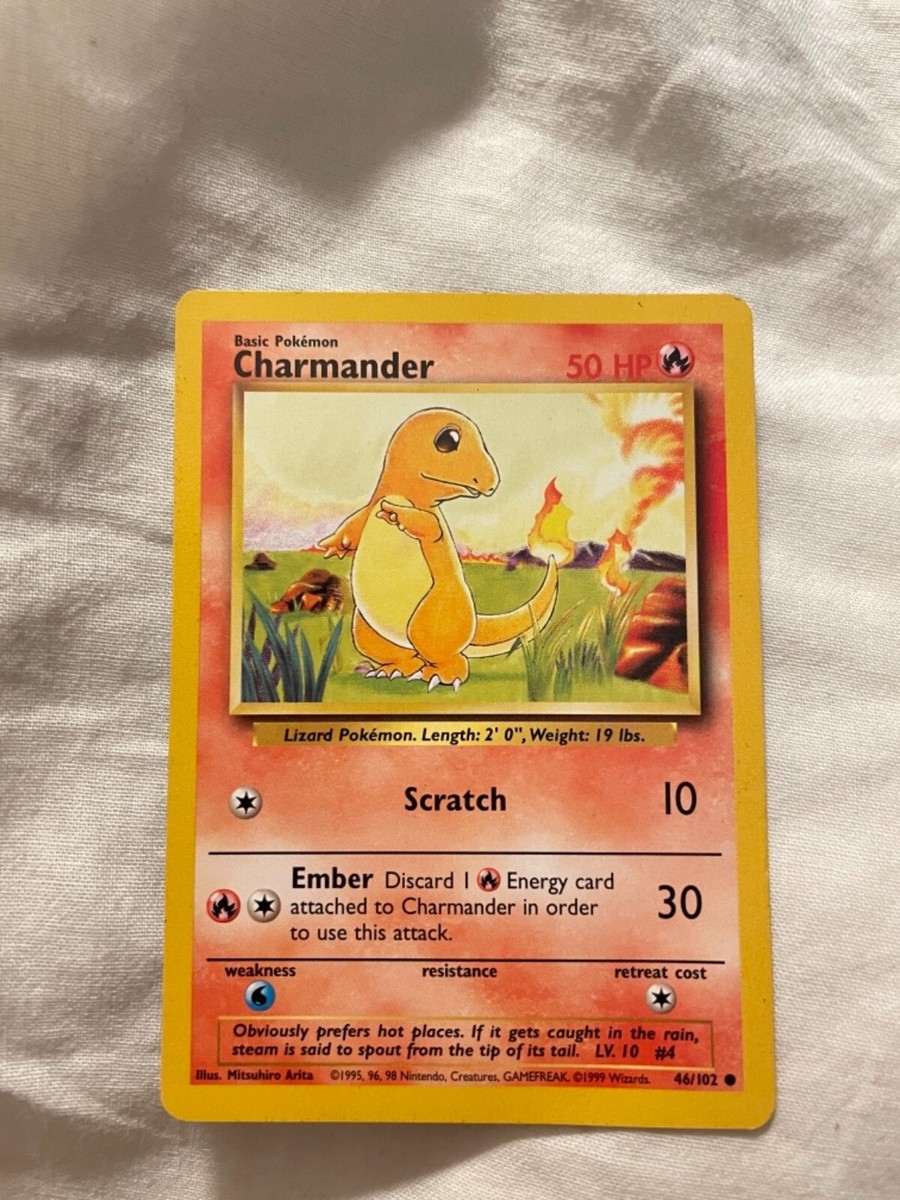 1999 charmander pokemon card value - (46/102) 1999 Pokemon Charmander card, a