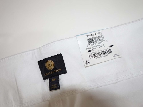 JM Collection Women's Slim Leg Pull On Pants Size 20W NWT White Comfort Waist - Picture 3 of 6