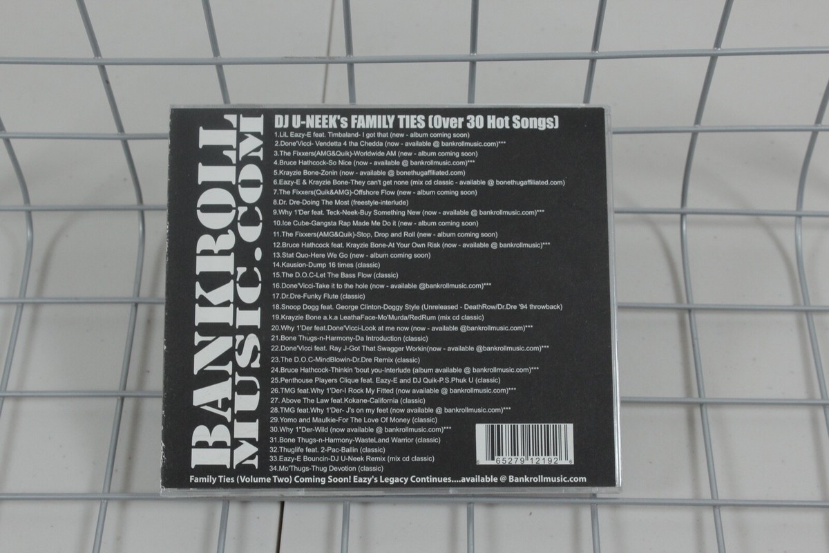 DJ U-Neek Family Ties CD NEW Eazy-E Bone Thugs-n-harmony Dr
