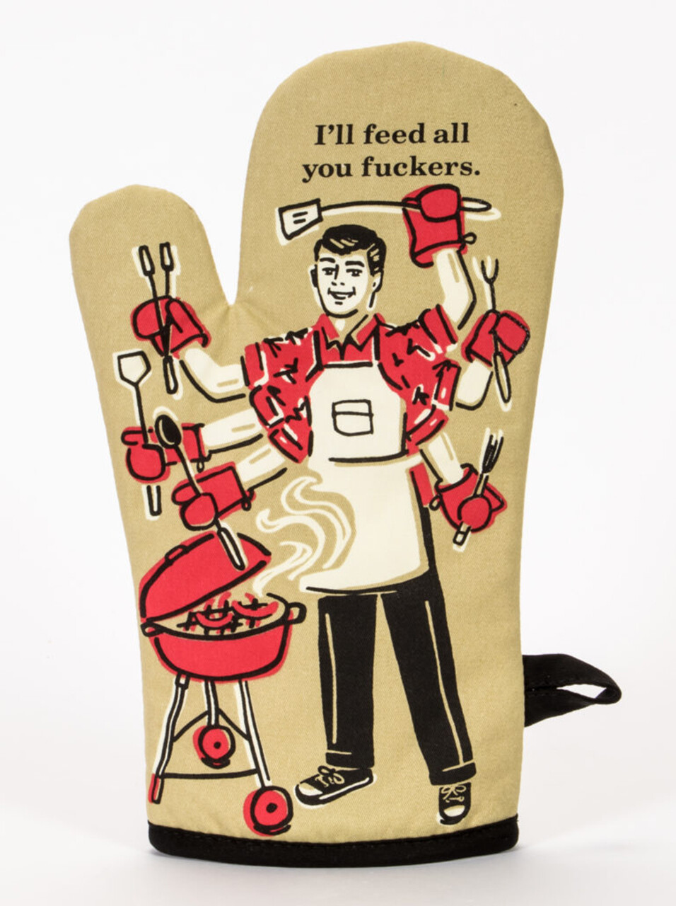 Funny Rude Blue Q Oven Glove Mitt Kitchen Joke Novelty Gift Present Homeware
