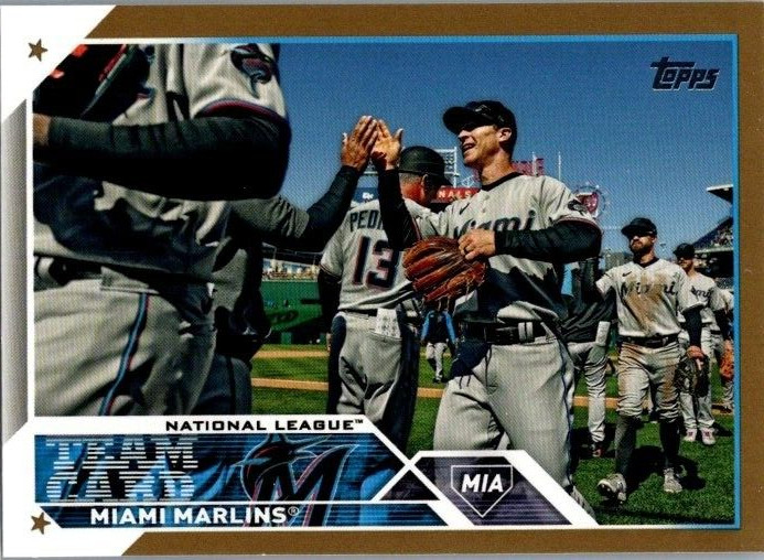 2023 Topps Series 2 Gold Foil Miami Marlins Team Card #473