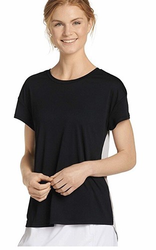 Jockey Athletic T Shirt Activewear Black Mesh Back Moisture Wicking Breathable - Picture 3 of 4