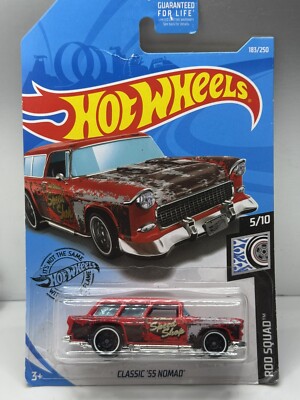 Hot Wheels Classic '55 Nomad  Rod Squad (Red) 5/10 Mattel #183  B4