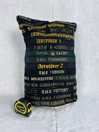 Cap Tally Collection 1910 - 1960s Cap Tallies WW1 WW2 HM HMS HMAS English German - Picture 2 of 12
