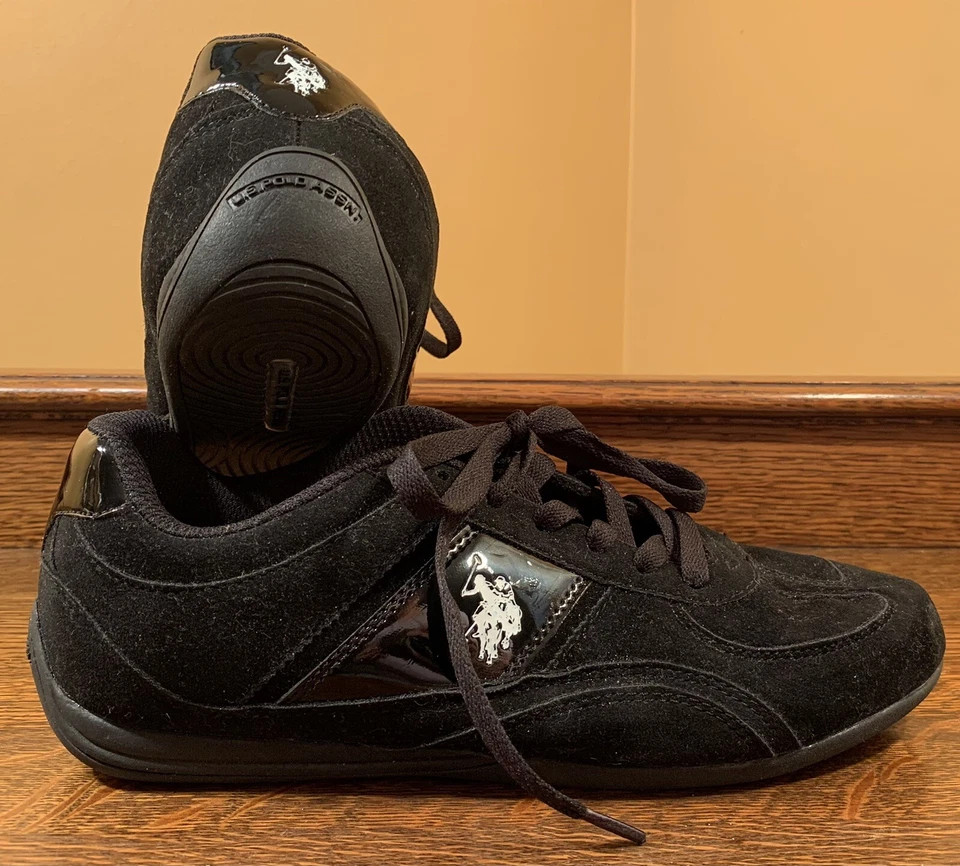 US Polo Assn ALEXIS Negro Gamuza Tenis Mujer Zapatos Informales EE. UU. 8 M UK 5.5 EU 39 Foto 3 de 4