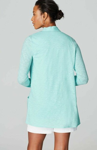 J.Jill ~ 2X ~ NEW Excellent Linen & Cotton Knit Jacket ~ Sea Breeze ~ NWT (1C1) - Picture 4 of 4