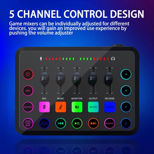 5Core Audio Interface Mixer 5 Kanal PC XLR Bluetooth USB DJ Musik Soundboard - Bild 7 von 16