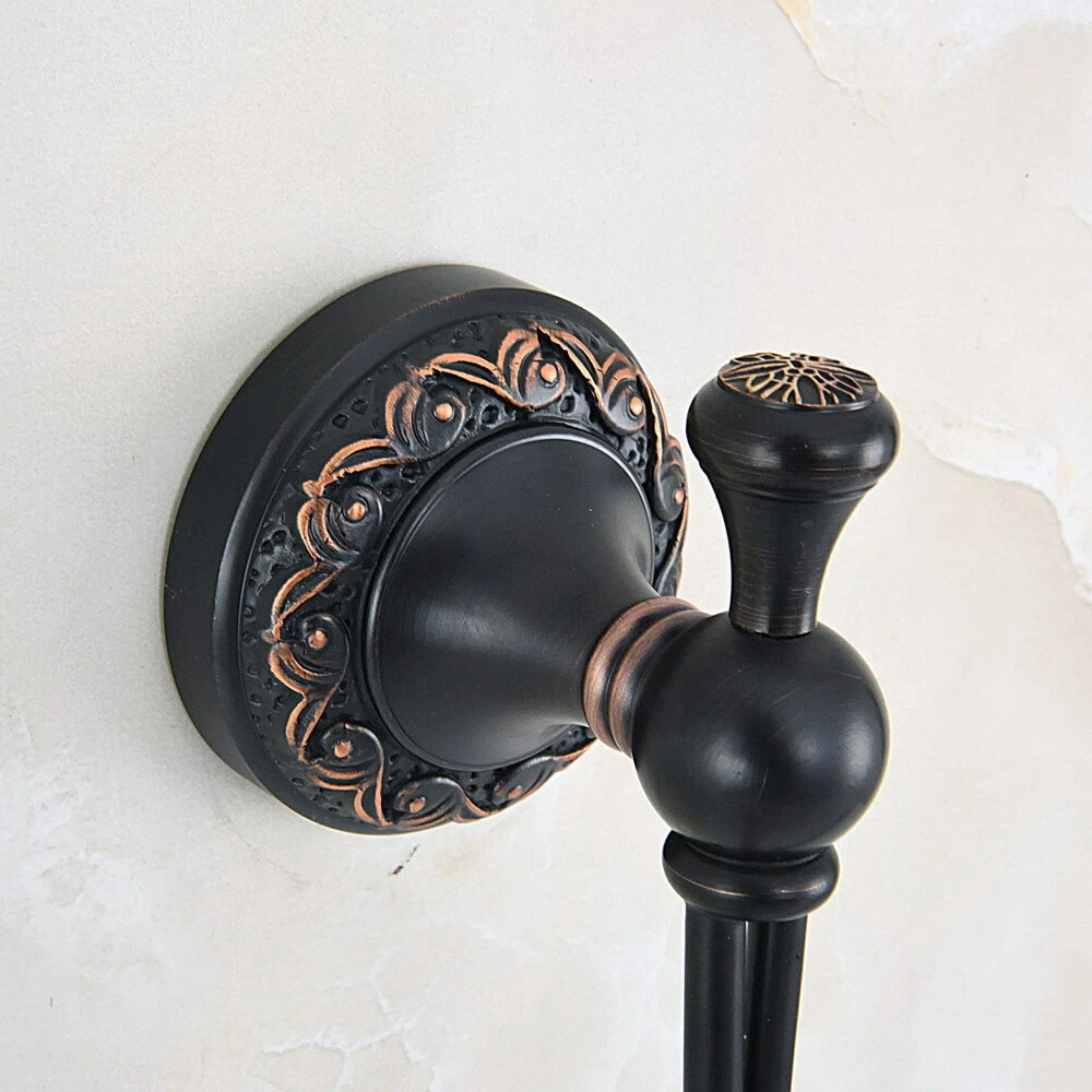 Oil Rubbed Bronze Bathroom Double Robe Hooks Coat Hat Towel Hook