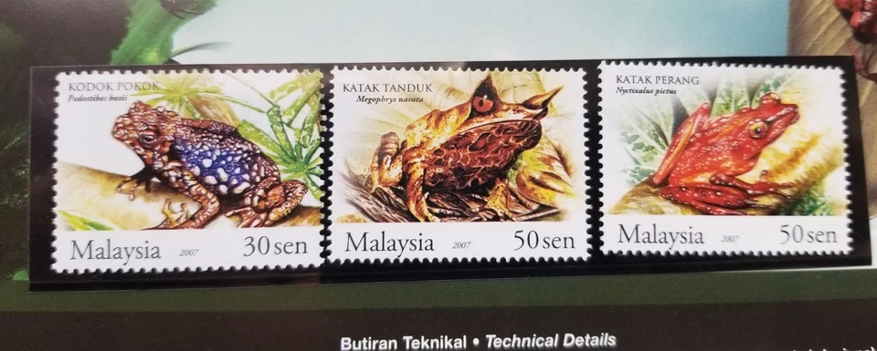 *ENVÍO GRATUITO Malasia Ranas 2007 Animales Anfibios Estanque de Vida Silvestre (paquete) MNH Foto 2 de 4