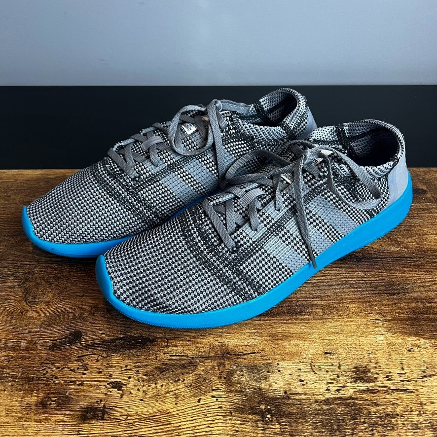Adidas Men Element Refine Tricot Blue Grey Running Trainers Shoes Size 12