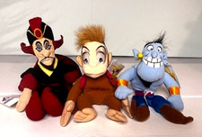 Lot of 3 Disney Store New w/Tags Jafar -Genie and Abu Plush Bean Bag