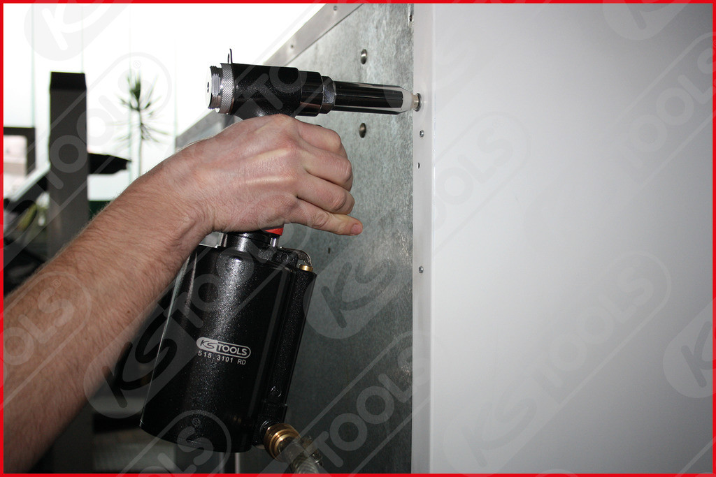 KS TOOLS Druckluft-Blindnietpistole – Für Nieten 2,4–6,4 Mm, Kälteisolierter Griff