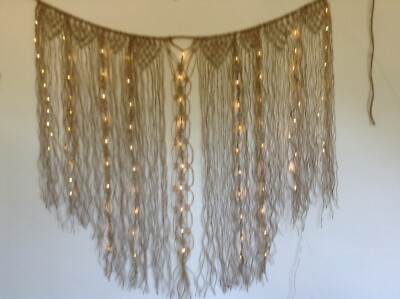boho Macramé￼ yarn art wall hanging  Home Decore  hand made  with lights