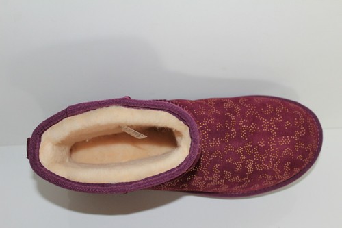 UGG Australia 1008562 ASTR 5 Women Classic Mini Metallic Sheepskin Boots Pink 5 - Picture 6 of 7