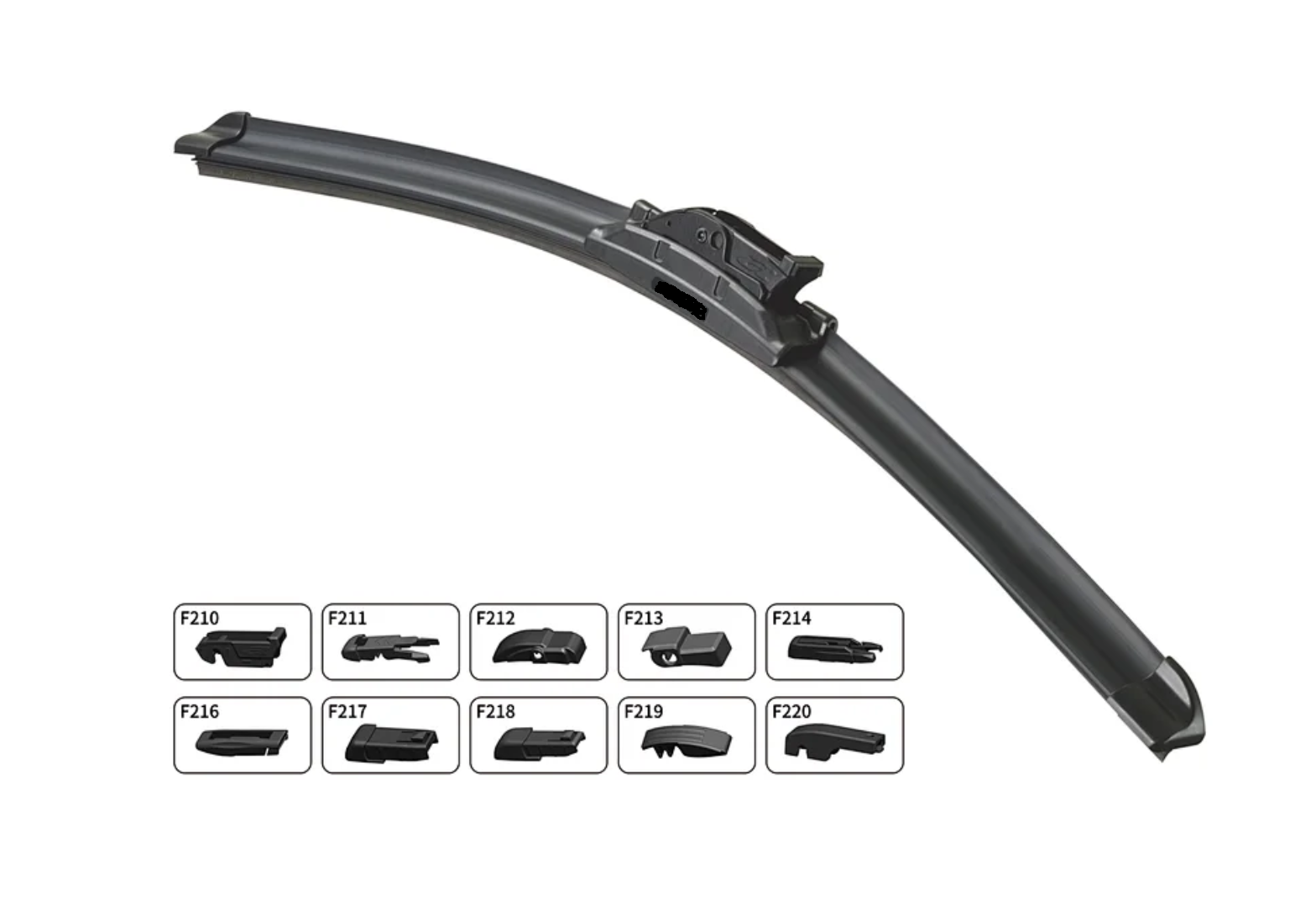 Spazzola Tergicristalli anteriore 58cm 23" in gomma universale con 10 adattatori