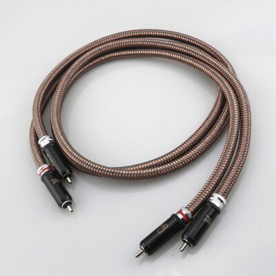 Paar Accuphase OCC Kupfer-HiFi-Cinch-Verbindungs-Audiokabel mit -Cinch-Stecker