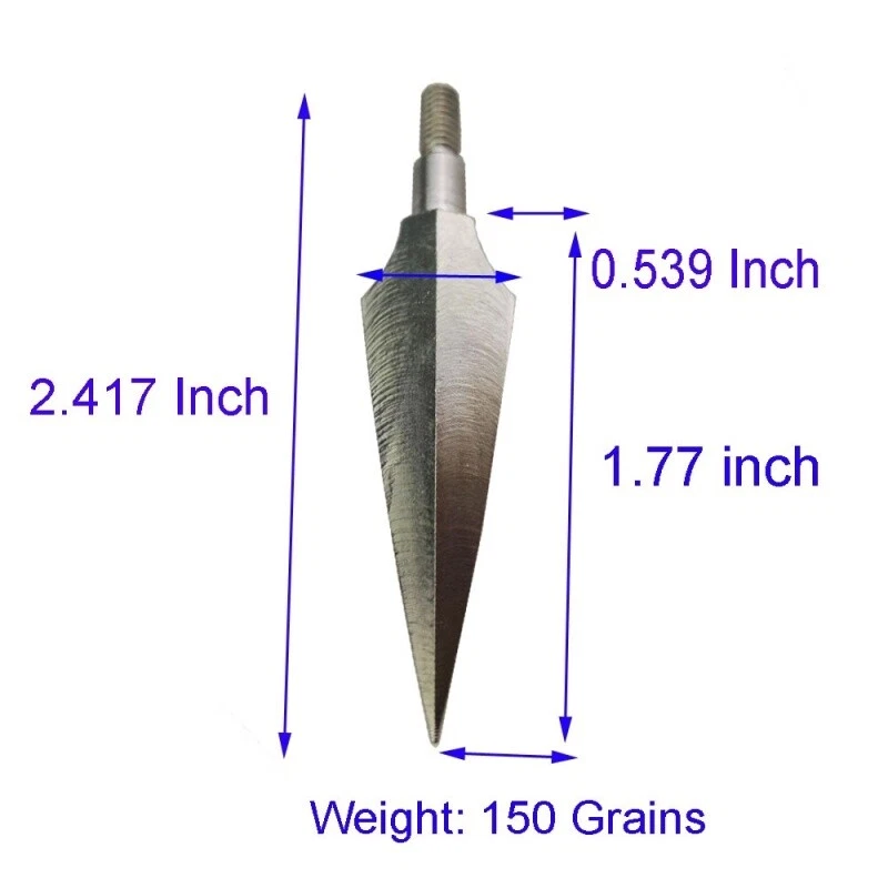 6/12 puntas de flecha puntas de caza 150 gr acero atornillado puntas tiro con arco caza - Imagen 3 de 4