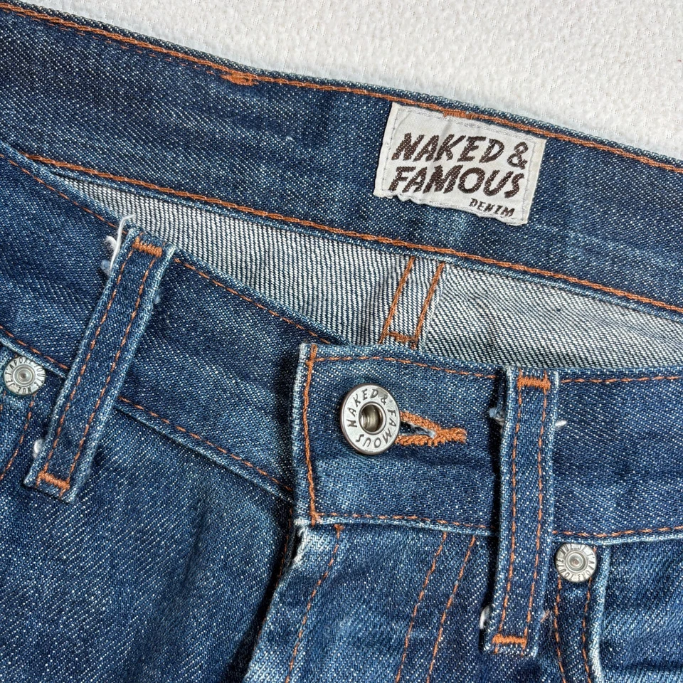 Naked & Famous Selvedge Skinny Guy Jeans Women's 28 (fits 29x33) Blue Japanese - Image 4 of 4