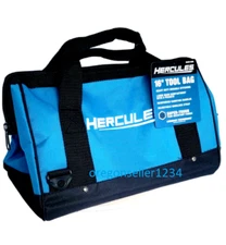 Heavy Duty Tool Bag Hercules 16 In. Wide Mouth With 6 Pockets Tear Resistant