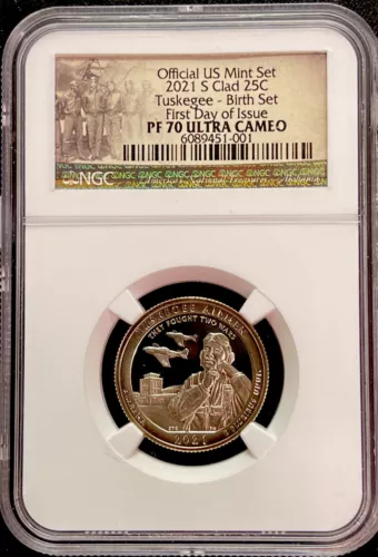 2021-s clad 25c proof Tuskegee Airmen quarter NGC PF70 Ultra Cameo FDOI ENN Coin