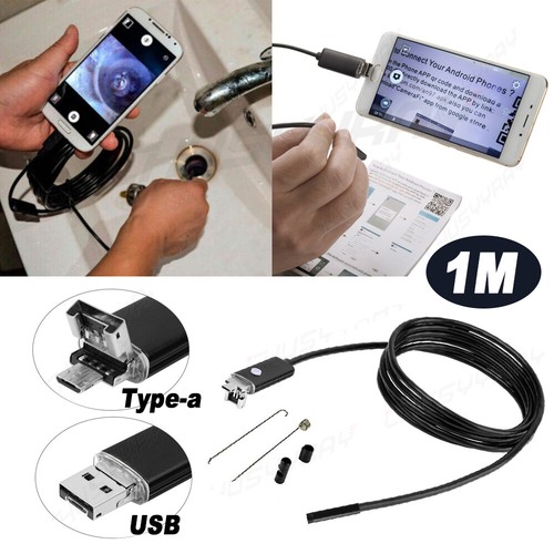 1M 6LED Borescope Endoscope Snake Inspection Camera for Android USB