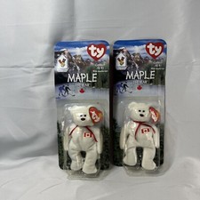 1999 Maple The Bear McDonalds TY Teenie Beanie Babies In Original Package 2-Pack