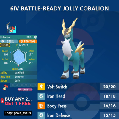 COBALION | 6IV JOLLY GHOST | BATTLE-READY LEGENDARY | Pokemon Scarlet and Violet