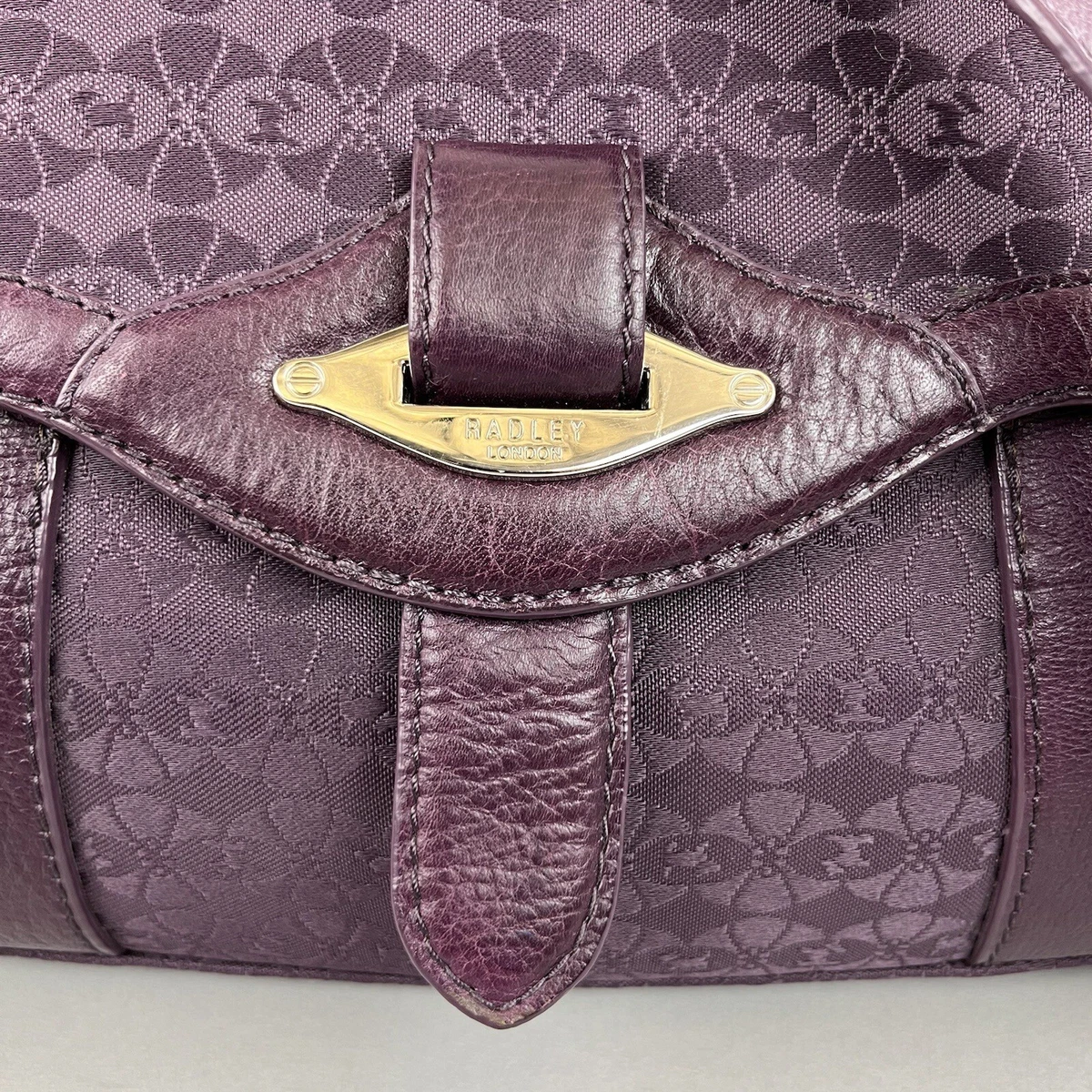 Radley Cheadle Plum Purple Leather Cross Body Shoulder Bag Small 8