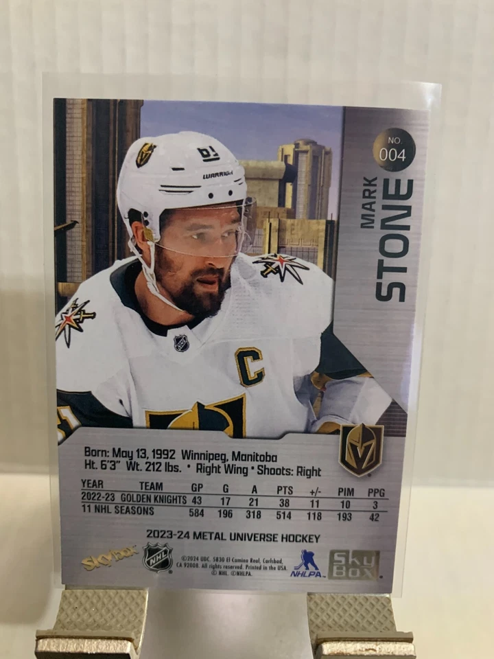 2023-24 SkyBox Metal Universe Mark Stone #004 Vegas Golden Knight - Image 2 of 2