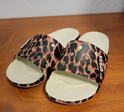 Crocs Classic Animal REMIX Slide #207841 Leopard Print Men's 11