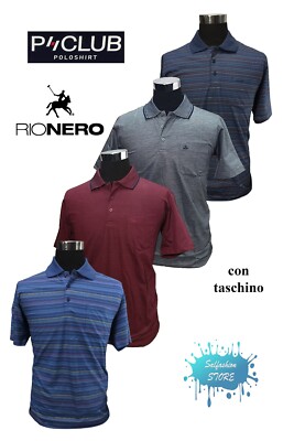 Maglia maniche corte uomo polo bottoni classica con taschino P