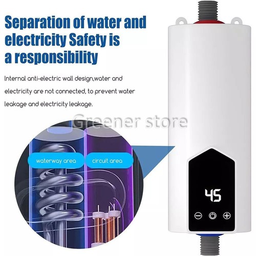 5500W Electric Instant Water Heater Tankless Tap Hot Shower for Bath Kitchen - Picture 3 of 14