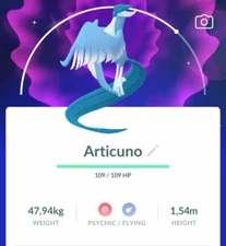 Shiny Galarian Articuno LeveI 1 - P T C - Read Description